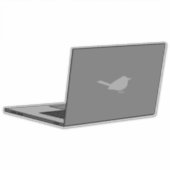 Grijze laptop met Bird Logo Cartoon Sticker (Voorkant)