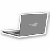 Grijze laptop met Bird Logo Cartoon Sticker (Voorkant)