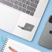Grijze laptop met Bird Logo Cartoon Sticker (Laptop met iPhone)
