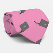 Grijze laptop met Bird Logo Cartoon Stropdas (Opgerold)