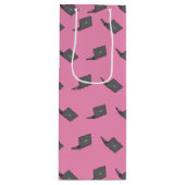 Grijze laptop met Bird Logo Cartoon Wijn Cadeautas (Voorkant)