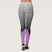 Grijze lavendel van chevron paarse aanpasbare kleu leggings (Achterkant)