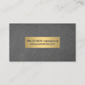 Grijze leder en metallisch Lijst Visitekaartje (Achterkant)