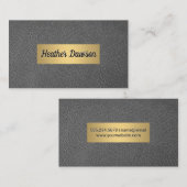Grijze leder en metallisch Lijst Visitekaartje (Voorkant / Achterkant)