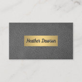 Grijze leder en metallisch Lijst Visitekaartje (Voorkant)