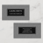 Grijze leder visitekaartje (Voorkant / Achterkant)