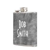 Grijze lederen kolf heupfles (Links)