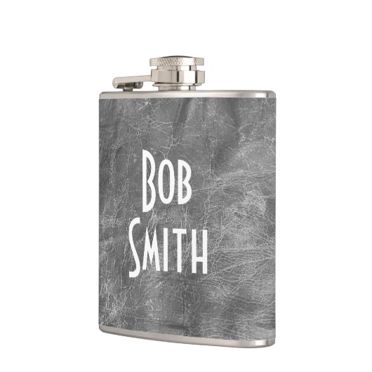 Grijze lederen kolf heupfles (Links)