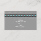 Grijze lederen look en patroon, aangepast visitekaartje (Achterkant)