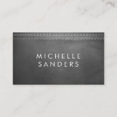 Grijze lederen textuur | Dubbel onderschrift Visitekaartje (Voorkant)