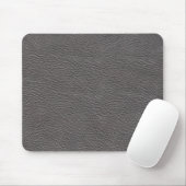 Grijze ledertextuur mousepad muismat (Met muis)