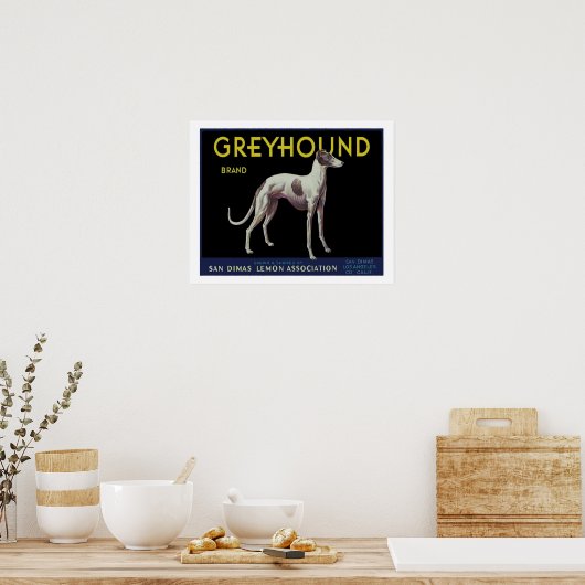  grijze leemon label Circa 1920 Poster (Keuken)