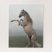 Grijze leeuwenkwekerij in de glazen mist legpuzzel (Verticaal)