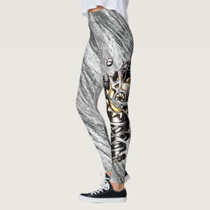 Grijze legercamo met macine poot leggings