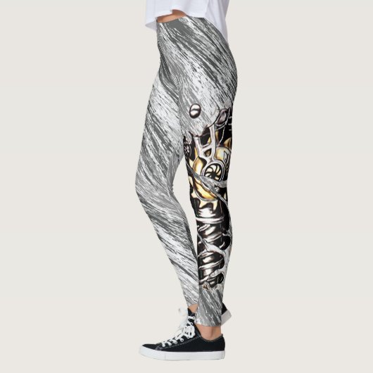Grijze legercamo met macine poot leggings (Links)