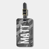 Grijze legercamouflage, aangepast bagagelabel (Voorkant verticaal)