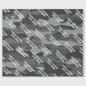 Grijze legercamouflage, aangepast op Birthday Cadeaupapier (Vlak)