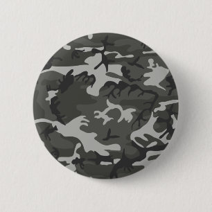Grijze legercamouflage ronde button 5,7 cm