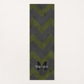 Grijze legergroen  chevron patroon Monogram Yogamat (Voorkant)