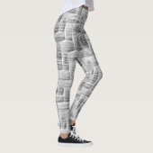 Grijze Leggings met Kraskaart Patroon (Rechts)
