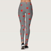 Grijze Leggings met Rode Harten Stijlvol Comfortab (Achterkant)