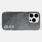 Grijze leisteen textuur iPhone Case (Achterkant (horizontaal))