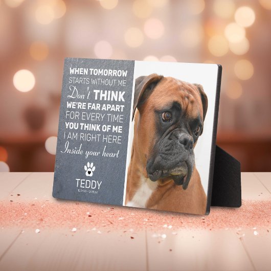 Grijze Leistehuisdierherdenking | Herinnering Hond Fotoplaat