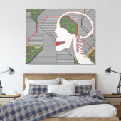 grijze lepel canvas afdruk (Insitu (Slaapkamer))