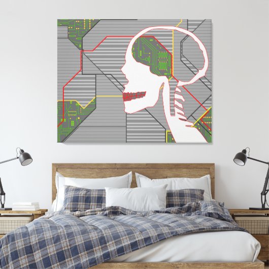 grijze lepel canvas afdruk (Insitu (Slaapkamer))