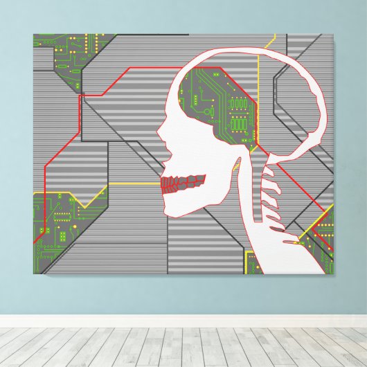 grijze lepel canvas afdruk (Insitu (Houten vloer))