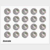 grijze lepel ronde sticker (Vel)