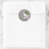 grijze lepel ronde sticker (Tas)