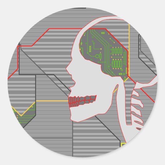 grijze lepel ronde sticker (Voorkant)