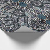 Grijze levende metalen nr. 2 cadeaupapier (Hoek)