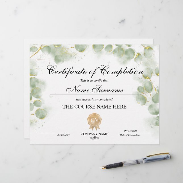 Grijze licentiecursus voor het certificaat van vol (Voorkant / Achterkant in situ)