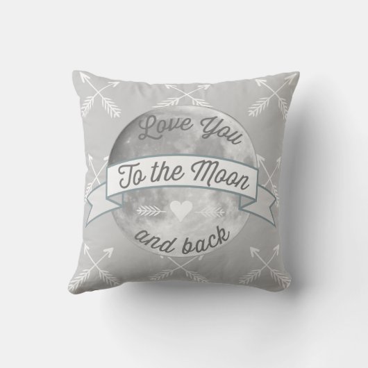 Grijze liefde voor je op het pijlpatroon van de ma kussen (Achterkant)
