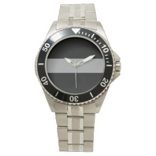 Grijze lijncorrecties Roestvrije Mannen volgen Horloge