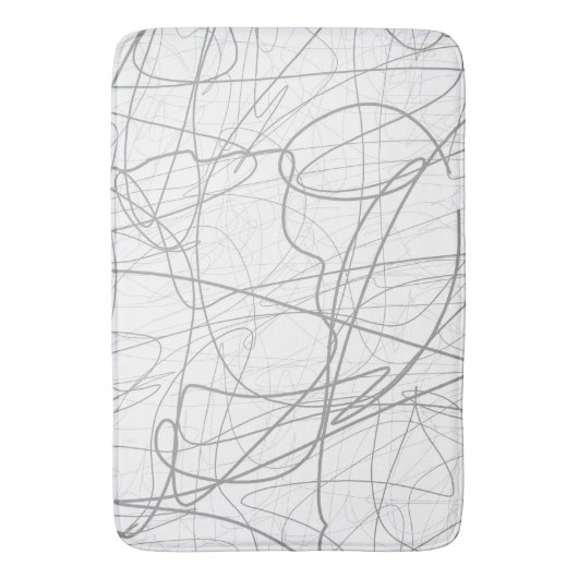 Grijze lijnen Groot Badmat (Voorkant Verticaal)