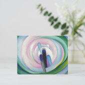 Grijze lijnen met zwart, blauw en geel | O'Keeffe  Briefkaart (Staand voorkant)