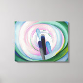 Grijze lijnen met zwart, blauw en geel | O'Keeffe Canvas Afdruk (Voorkant)