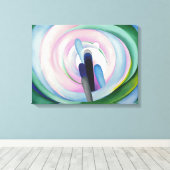 Grijze lijnen met zwart, blauw en geel | O'Keeffe Canvas Afdruk (Insitu (Houten vloer))