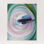 Grijze lijnen met zwart, blauw en geel | O'Keeffe Legpuzzel (Verticaal)