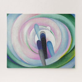 Grijze lijnen met zwart, blauw en geel | O'Keeffe Legpuzzel