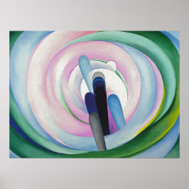 Grijze lijnen met zwart, blauw en geel | O'Keeffe  Poster