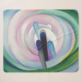 Grijze lijnen met zwart, blauw en geel | O'Keeffe Sherpa Deken