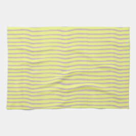 Grijze lijnen op geel. theedoek