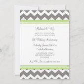 Grijze Lime Chevron 5e verjaardagsuitnodiging Kaart (Achterkant)