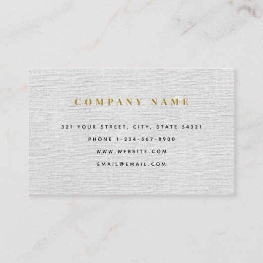 Grijze Linen minimalistisch modern Visitekaartje (Achterkant)