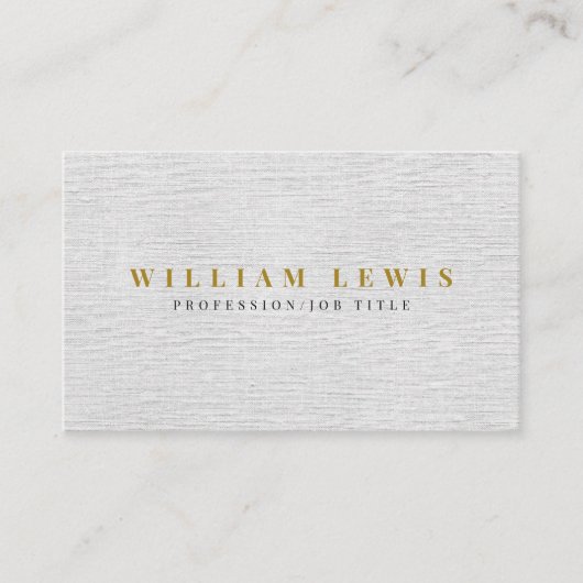 Grijze Linen minimalistisch modern Visitekaartje (Voorkant)