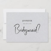 Grijze Linen White Script zal je zijn mijn Bridesm Kaart (Voorkant)